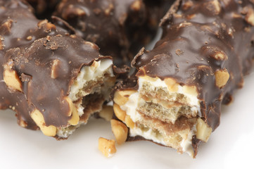 Chocolate waffles close-up