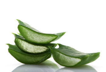 Aloe vera plant isolated on white.