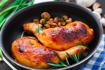 Roasted chicken legs