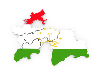 Obraz premium Map of Tajikistan.