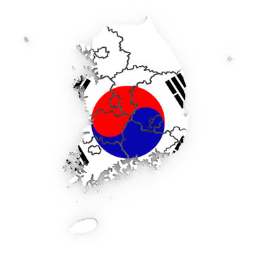 Map of South Korea.
