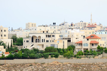 Naklejka premium Several houses on the outskirts of the city of Hebron