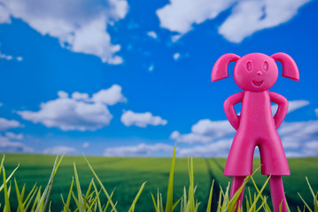 Happy girl in natural background concept