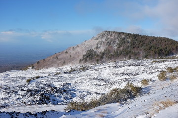 Vetore Mount (1823m) in Etna Park Snowy, Sicily