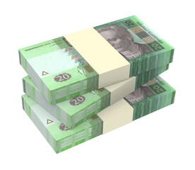 Ukrainian money isolated on white background