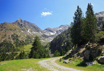 Mountain ground road in French Pyrenees