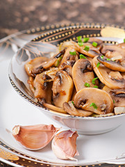 Fried mushrooms and onions