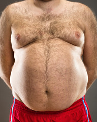 Fat man cropped front view