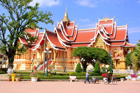Temple at Pha That Luang complex, Vientiane, Laos