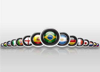 World Cup Brazil 2014 flags countries © graphilandia