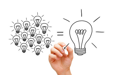 Teamwork Light Bulbs Concept