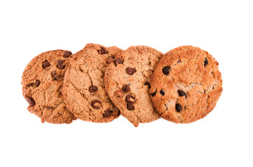 chocolate chip cookies on white