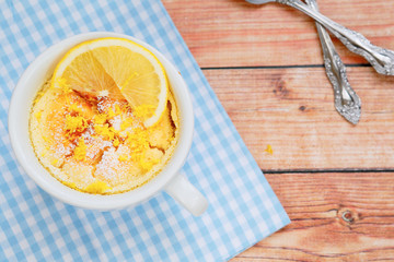 lemon pudding in a white cup