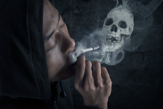 A Man Smoking Cigarette