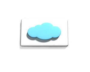 Blue cloud shape button