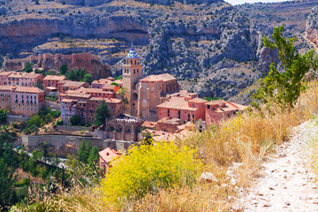 spanish mountains town in summer. Albarracin