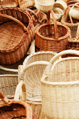 Traditional wreathed baskets in the handicraft mart