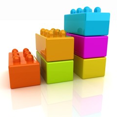 Obraz premium Building blocks efficiency concept on white