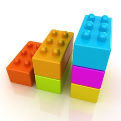 Building blocks efficiency concept on white