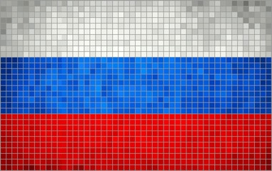 Abstract Mosaic flag of Russia