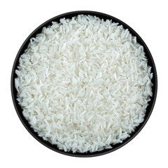 Rice in black plate