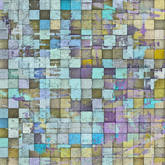 3d abstract mosaic pattern grunge gray wall backdrop