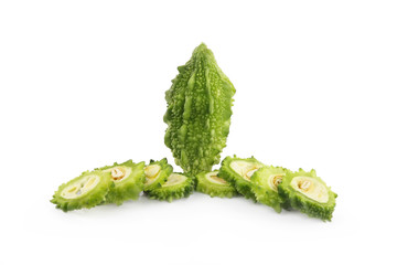 Bitter gourd on the white background