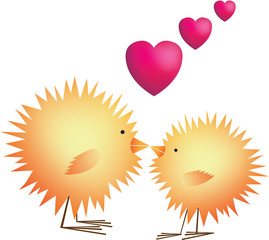 chicks in love on valentines and easter