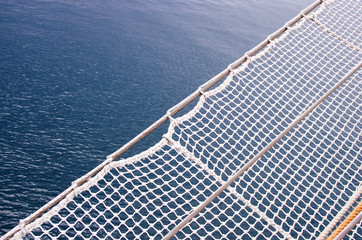fety net and sea background