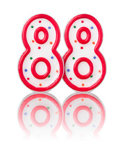 Rote Nummer 88 mit Reflexion