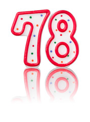 Rote Nummer 78 mit Reflexion