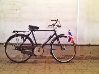 Fototapeta na wymiar old bicycle black colour