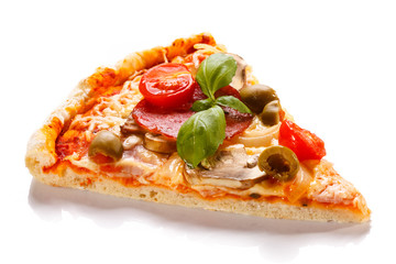 Pizza on white background