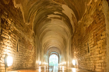 Footpath tunnel in Temple of Thailand