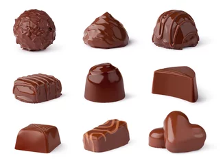 Abwaschbare Fototapete Süßigkeiten Sammlung von Schokoladenbonbons