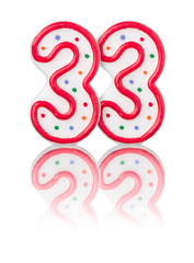 Obraz premium Rote Nummer 33 mit Reflexion