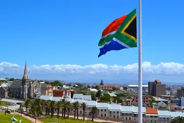 Foto op Aluminium South African Flag, Donkin Street © Joyce van Stan