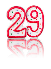 Rote Nummer 29 mit Reflexion