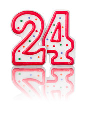 Rote Nummer 24 mit Reflexion