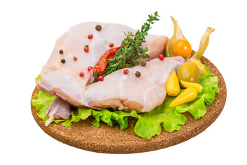 Raw rabbit meat