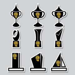 Trophy cups vector