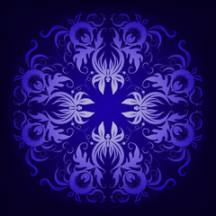 Filigree damask background with lace ornament