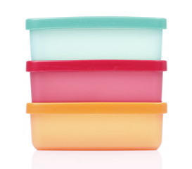 Plastic Food Storage Stack on White background