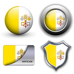 Fototapeta premium Vatican City flag icons theme.