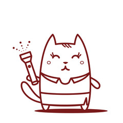 Character businessman in woman business suit line art