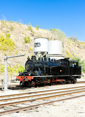 steam locomotive at railway station in Tua,Douro Valley,Portugal