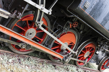 Fototapeta premium detail of steam locomotive, Czech Republic