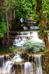Fototapeta na wymiar Huay mae kamin waterfall in Thailand