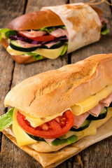 Sandwiches on the table