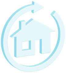 Obraz premium Ecohouse vector illustration icon